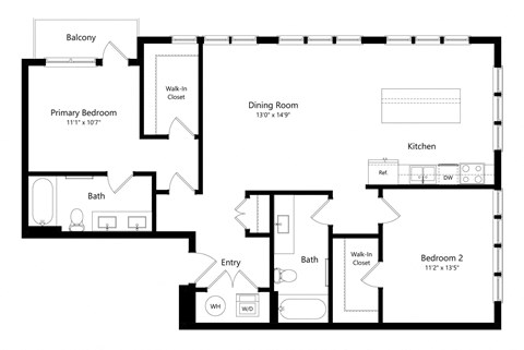 a floor plan of a house with a bedroom and a living room